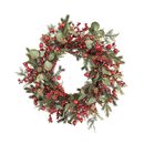 Guirlanda Decorativa Natal Barries e Folhagens Vermelha / Verde 68cm