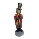 Adorno Urso Trompete Decorativo Natal Resina Vermelho / Marrom 31x10cm