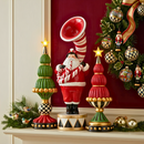 Papai Noel com Trambone Natal Resina Vermelho e Branco