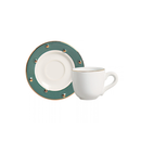 Jogo 6 Xícaras de Café com Pires Christmas Balls Verde Filete de Ouro 100ml Scalla Natal
