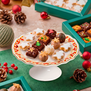 Porta Petit Four com Pé Cerâmica Noite de Brinquedos Scalla Natal