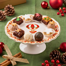 Porta Petit Four com Pé Cerâmica Noite de Brinquedos Scalla Natal