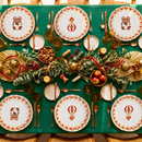 Jogo 6 Pratos de Sobremesa Natal Cerâmica Noite de Brinquedos 20cm Scalla