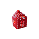 Adorno Casa Ginger Bread Cerâmica Iluminada Natal Vermelha 11cm Tuut