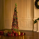 Árvore de Natal Decorativa Rustica Rattan 16x60cm