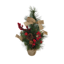 Árvore de Natal Decorativa Pinha Berries e Laço Rústico 49cm Tuut