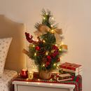 Árvore de Natal Decorativa Pinha Berries e Laço Rústico 49cm Tuut