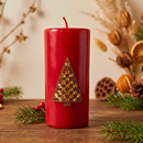 Vela Decorativa Árvore Natal Parafina Vermelha Grande