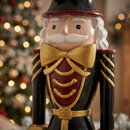 Soldado Quebra Nozes Natal Resina Preto e Dourado